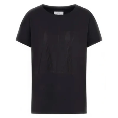Abbildung von AX ARMANI EXCHANGE Damen Burnout Icon Logo Tee T Shirt, schwarz, Mittel