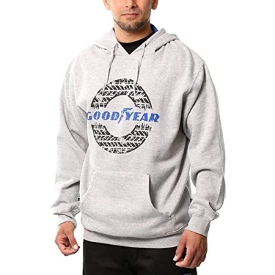 Abbildung von Goodyear Arbeitskleidung GYSWT024 Herren Pullover Thermal Graphischer Druck der Arbeit mit Kapuze Känguru Tasche Hoodie, Grau Marl, 2X Large