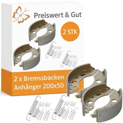 Abbildung von Preiswert &amp; Gut 2 x Bremsbacken Anhänger Bremsbeläge 200x50 kompatibel für AL KO 2050 2051