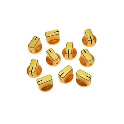 Abbildung von kaish 10 Stück Gitarre AMP Effekt Pedal Knöpfe Zeiger Knopf mit Set Schraube Gold