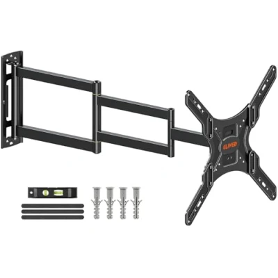 Abbildung von ELIVED Lang Arm TV Wandhalterung für die meisten 26 65 Zoll Fernseher, Eck Halterung Ausziehbar 950mm, Max. VESA 400x400mm, Hält bis zu 35KG, EV3018