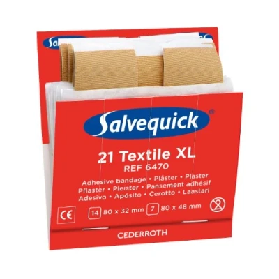 Abbildung von Pflaster salvequick Textil 6470, xl, Schachtel mit 6 Sets