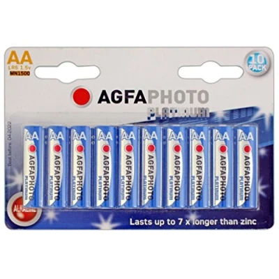 Abbildung von AgfaPhoto 110803951 110 803951 Mignon Batterien LR6 10 Stück Alkaline AA blau Silber