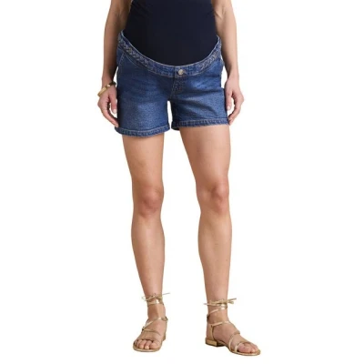 Abbildung von Envie de Fraise Shorts Umstands Jeansshorts mit Flechtakzent