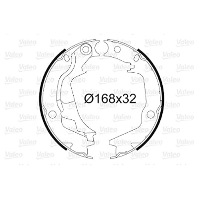 Abbildung von VALEO 564138 Handbremsbeläge Hinterachse ohne Radbremszylinder HYUNDAI: i20 I Schrägheck, SONATA 4, KIA: Soul I, Magentis