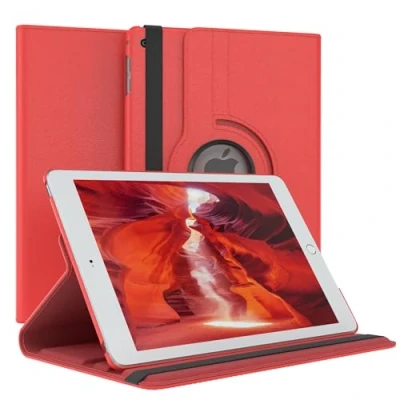 Abbildung von EAZY Case Tablet Hülle für iPad Mini 4. Generation Schutzhülle 7.9 Zoll Smart Cover Rotationcase zum Aufstellen Klapphülle 360 drehbar mit Standfunktion Tasche Kunstleder Rot
