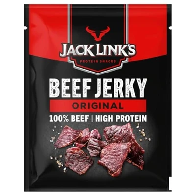 Abbildung von Jack Link&#039;s Beef Jerky Original Proteinreiches Trockenfleisch vom Rind Getrocknetes High Protein Dörrfleisch, 40g (6er Pack)