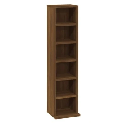 Abbildung von vidaXL CD Regal, Schrank mit viel Stauraum, Ablage für Wohnzimmer Büro Schlafzimmer, Standregal Aktenregal Büroregal, Braun Eichen Optik Holzwerkstoff