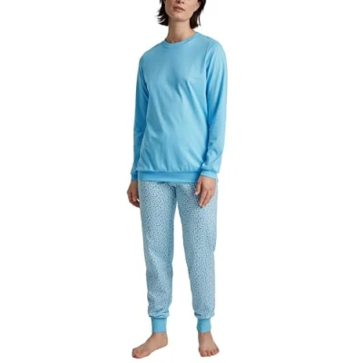 Abbildung von Calida BÜNDCHEN Nachtwäsche Set, Damen, Größe: 48, Blue topaz