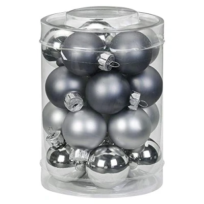 Abbildung von Magic 20 Christbaumkugeln Glas 3 cm Christbaumschmuck Weihnachtskugeln Baumkugeln Baumschmuck Weihnachtsdeko Farbe: Hazy Grey grau