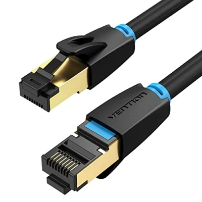 Abbildung von Cat 8 LAN Kabel 1.5M VENTION Netzwerkkabel Patchkabel Kurz Ethernet Lankabel 40Gbps Hochgeschwindigkeits 2000MHz S/FTP POE Gigabit RJ45 Vergoldeter für PS4/5, Xbox One, Router, TV, Switch, Modem