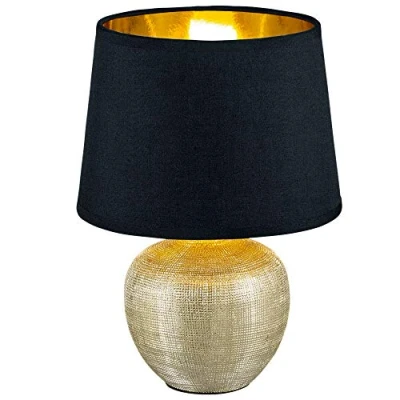 Abbildung von Reality Leuchten R50621079 Luxor, Tischleuchte, Keramik, E14, Gold, 18 x 26 cm
