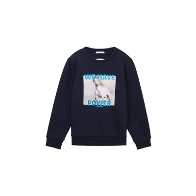 Abbildung von TOM Tailor MIT Artwork Sweatshirt für Kinder, Größe: 92/98, Sky captain blue