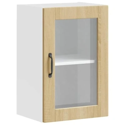 Abbildung von vidaXL Küchen Hängeschrank mit Glastür Porto Sonoma Eiche, Wandschrank Küche, Wandschrank, Oberschrank, Küchenschrank, Hängeschrank, Oberschrank Küche