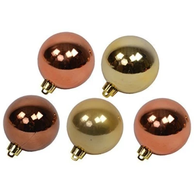 Abbildung von CHICCIE 30 Set Weihnachtskugeln Ø 60mm 6cm Gold Almond Mandel Leicht Trüffel Christbaumschmuck Kupfer Braun