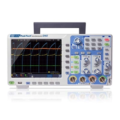 Abbildung von PeakTech 1340 4 Kanal Speicher Oszilloskop 60 MHz Max. 1 GS/s mit USB, LAN Schnittstelle &amp; 8&quot; Hochauflösendes TFT Farbdisplay, Speichertiefe 40 Mio. Punkte, FFT XY Modus, DSO