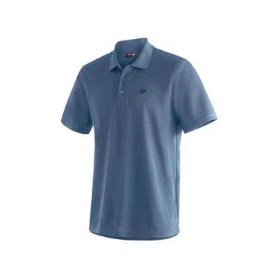 Abbildung von Maier Sports Ulrich, Herren Poloshirt, Leichtes Piqué Funktionspoloshirt für Wandern und Freizeit, dryprotec Technologie, Atmungsaktiv, NFC Chip einfaches Recycling, Blau, L