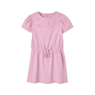 Abbildung von vertbaudet Minikleid Mädchen Kleid Mit Lochstickerei