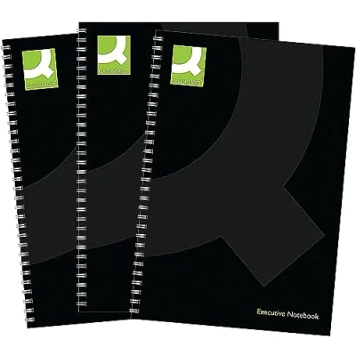 Abbildung von Q Connect Polypropylen A5, Spiralbindung Buch Schwarz