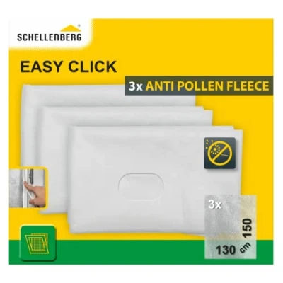 Abbildung von SCHELLENBERG Fliegengitter Gewebe Pollenschutz für Fenster Easy Click, (Packung, 1 St), Pollenschutzvlies Austauschset im 3er Pack, 130 x 150 cm, weiß