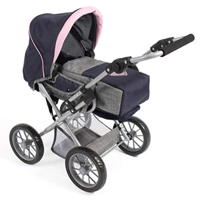 Abbildung von CHIC2000 Kombi Puppenwagen Leni, Grau Navy, mit herausnehmbarer Tragetrasche