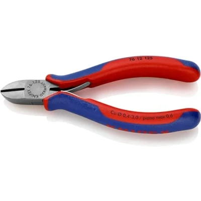 Abbildung von Knipex 76 12 125, Diagonale Zange, Chrom Vanadium Stahl, Kunststoff, Blau, Rot, 125 mm, 112 g