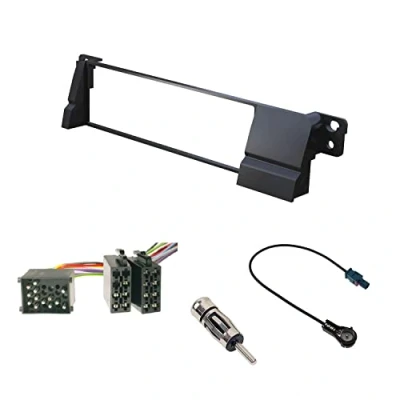 Abbildung von Audioproject A170 Autoradio Einbau Set Profi kompatibel für BMW 3er E46 Radioblende Radioadapter 2X Antennenadapter Fakra DIN ISO Rund pin