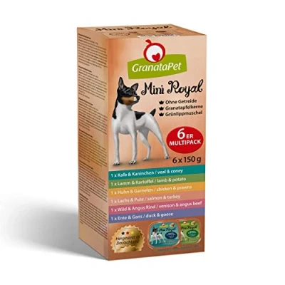 Abbildung von GranataPet Mini Royal Multipack, Nassfutter für Hunde im Probierpaket, Hundefutter ohne Getreide &amp; Zuckerzusatz, Alleinfuttermittel ausgewachsene Hunde, 6 x 150 g