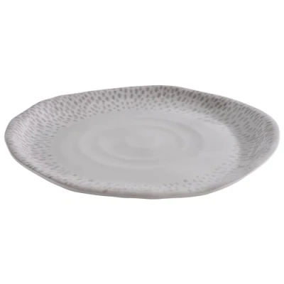 Abbildung von APS 85323 Teller FOOTMARK, Ø 21 cm, Höhe 2 Melamin, Dekor, weiß grau