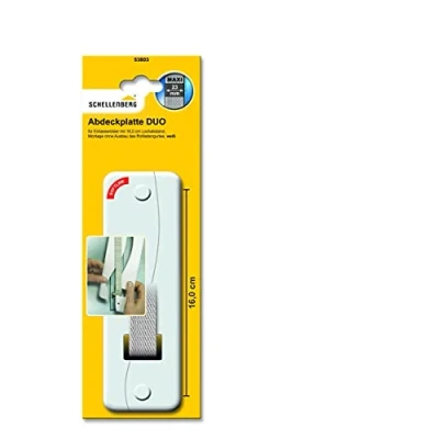 Abbildung von 3er Set Schellenberg 53803 Abdeckplatte Duo für Unterputz Gurtwickler, System MAXI: 23 mm Gurtbreite, Lochabstand 160 mm, einfache Montage Ohne Ausbau des Rolladen Gurtbandes