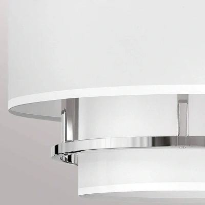 Abbildung von Hinkley HK GRAHAM M PN Deckenleuchte E14 3x40W Stahl Nickel poliert, Polycotton H:35.9cm B:40.6cm dimmbar