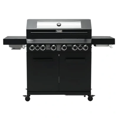 Abbildung von TAINO Platinum YAMARA Dark 6+2 Gasgrill Stahl 6 Brenner Keramik Sear Burner Backburner Piezo Zündung Grillrost Gusseisen