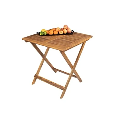 Abbildung von SAM Gartentisch Camelia, Akazienholz massiv &amp; geölt, Klapptisch 70x70 cm, Holztisch für Balkon, Terrasse, Wintergarten oder Garten, pflegeleichtes Unikat