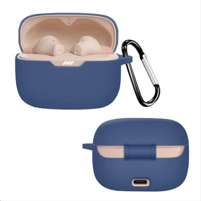 Abbildung von GIOPUEY Hülle Kompatibel mit JBL Tune 235NC, Silikon Stoßfeste Schutzhülle, Ultradünn Case Cover, Kein Geruch, Dunkelblau