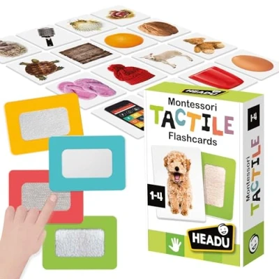 Abbildung von Headu Flashcards Tactile Montessori Lernspiel für Kinder von 1 bis 4 Jahren