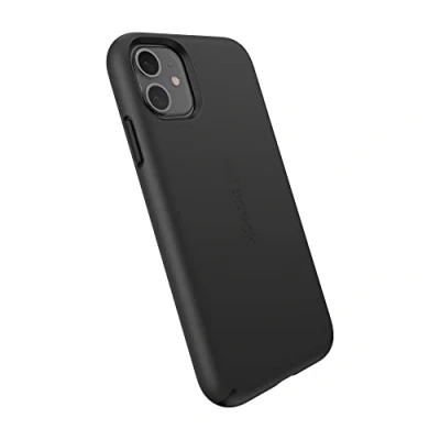 Abbildung von Speck iPhone 11 und XR Hülle Fallschutz, gebaut für MagSafe &amp; schlank schwarz, schwarz CandyShell Pro