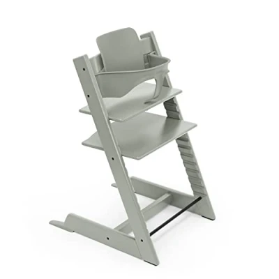 Abbildung von Stokke Tripp Trapp Hochstuhl, Glacier Green Inklusive Stuhl + Baby Set2 für Kinder von 6 36 Monaten Verstellbar, ergonomisch &amp; leicht zu reinigen