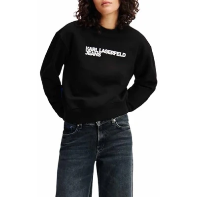 Abbildung von KARL LAGERFELD JEANS, Damen, Regular Essential Logo Sweat, Weiss, Gross