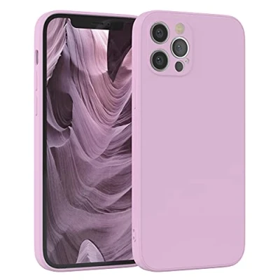 Abbildung von EAZY Case Silikonhülle für iPhone 12 Pro Hülle Silikon Violett weich stoßfeste Handyhülle Schutzhülle mit Kameraschutz Dünn Premium Schutz Cover TPU Phone Bumper in Flieder