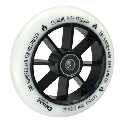 Abbildung von Chilli Pro Stunt Scooter Ersatzrad Rolle I 100mm 110mm 120mm Trick Tret Roller Wheel mit Kugellager (110mm Base Weiss)