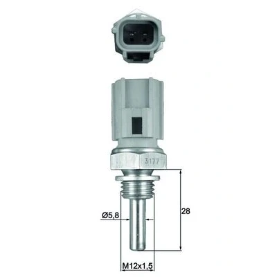 Abbildung von MAHLE ORIGINAL TSE 27 Kühlmitteltemperatursensor mit Dichtung TOYOTA: Supra III, Yaris I Schrägheck, Starlet V VOLVO: S60 I, V70 2