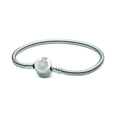 Abbildung von Pandora Sparkling Crown O Snake Armband, Damen, Größe: 17, Sterling silver