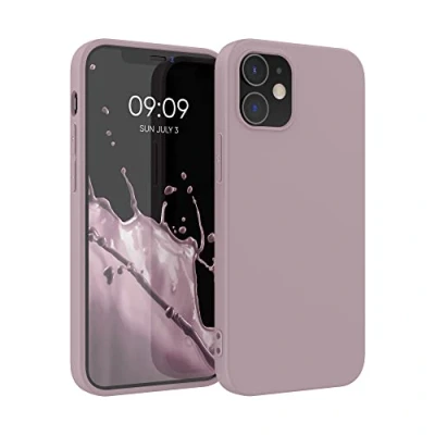 Abbildung von kwmobile Hülle kompatibel mit Apple iPhone 12 / Pro weiches TPU Silikon Case Cover geeignet für kabelloses Laden Nude Lilac