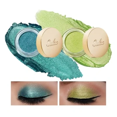 Abbildung von Oulac Glitzer Lidschatten Set &amp; Highlighter Duo Schmink Wasserfest Langlebig Finish Verblendbares faltenfreies Augen Makeup Vegan
