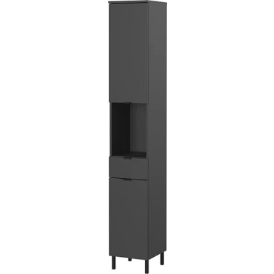 Abbildung von Germania Hochschrank GW Arcena 1393 547, in Graphit, gedämpfte Türen und Schublade, 30 x 190 34 cm (BxHxT)