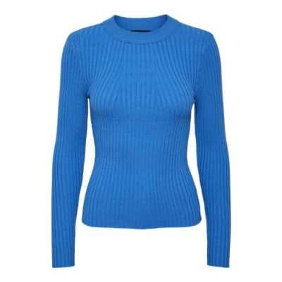 Abbildung von Pieces Crista LS Oneck NOOS BC Strickpullover, Damen, Größe: Large, French blue