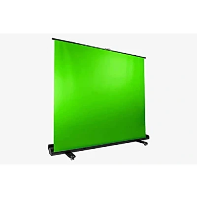 Abbildung von Streamplify Greenscreen Rollup 200x150cm Green Screen Hydraulische Stangenkonstruktion Fotowand Hintergrund mit Ständer für Streaming Feststellbare Rollen