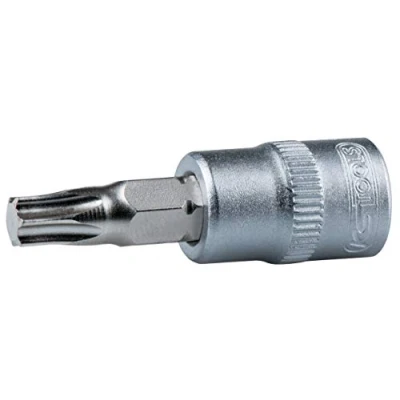 Abbildung von KS TOOLS 911.4362 Steckschlüsseleinsatz DIN 3120, ISO 1174 T7 Chrom Vanadium Stahl Torx gerändelt