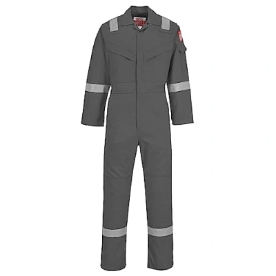 Abbildung von Portwest Flammhemmender, antistatischer Overall 350 g, Größe: S, Farbe: Grau, FR50GRRS