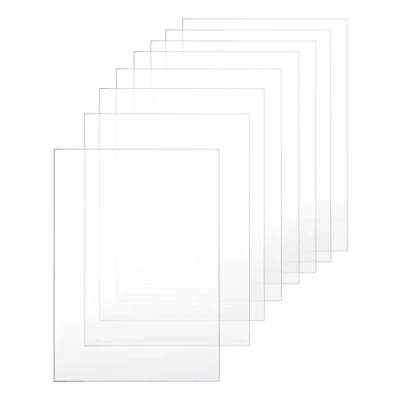 Abbildung von QWORK® 8 Stück A4 Acrylplatten Acrylglas, Acrylglas Platte, Plexiglasscheibe, 297mm x 210mm, Für Bilderrahmen, Ausstellungsprojekte, Malerei